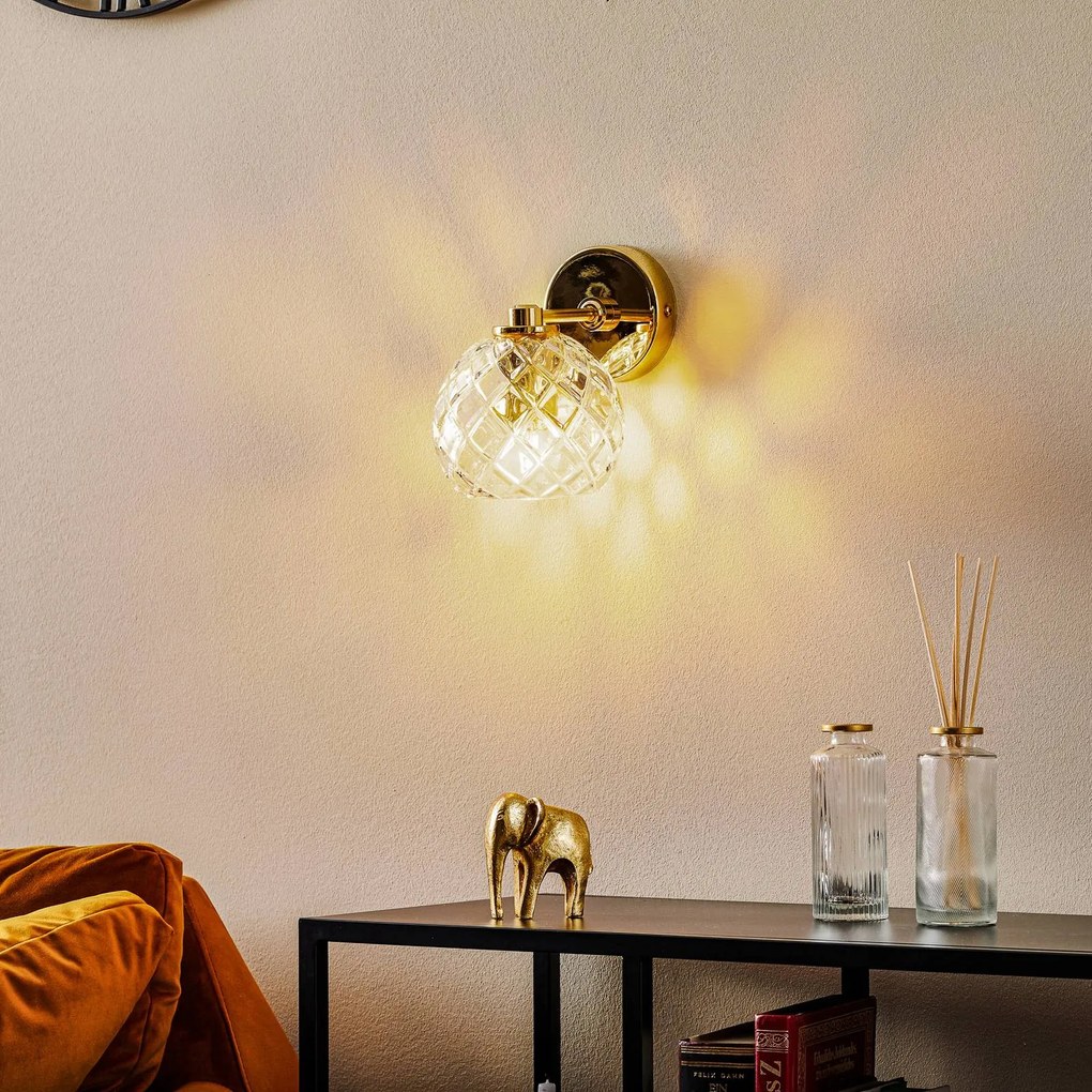 Argon Applique Odel con paralume decorato in vetro