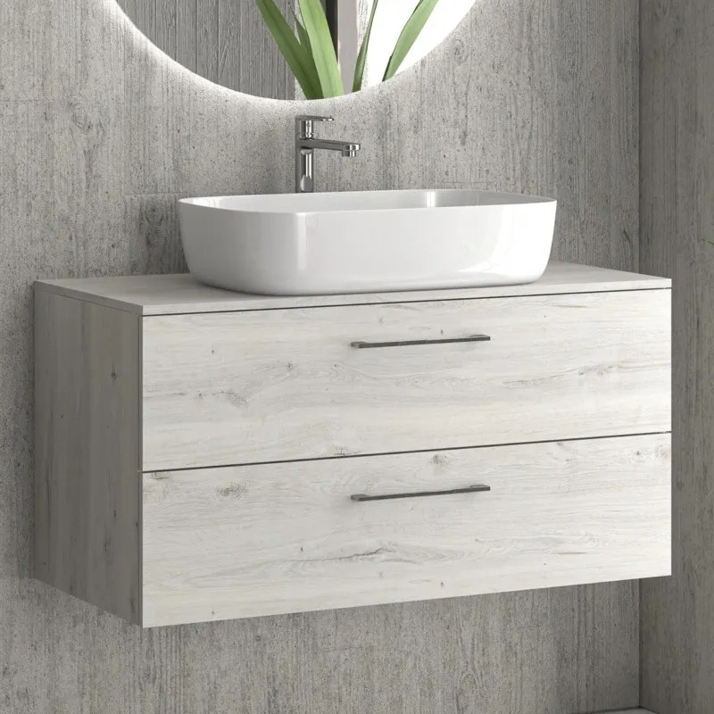 Mobile bagno sospeso da 100 cm due cassetti soft close EL-100P - KAMALU