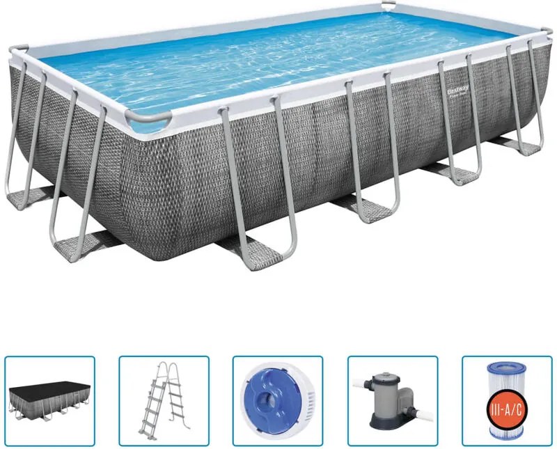 Power Steel Set Piscina Rettangolare 549x274x122 cm Bestway