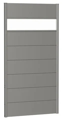 Frangivista con vetro in acciaio metallizzato grigio BIOHORT L 96 x H 182 cm, spessore 44 mm