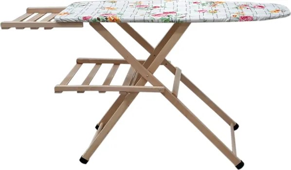 Asse da stiro in legno modello MARA con portacaldaia NATURALE