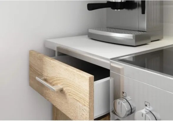 Cucina Lineare 180 Cm Moderna Componibile Rovere Effetto Legno Tania