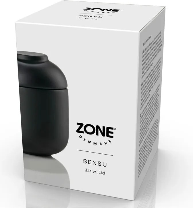 Organizer da bagno nero in gres per dischetti di cotone Sensu – Zone