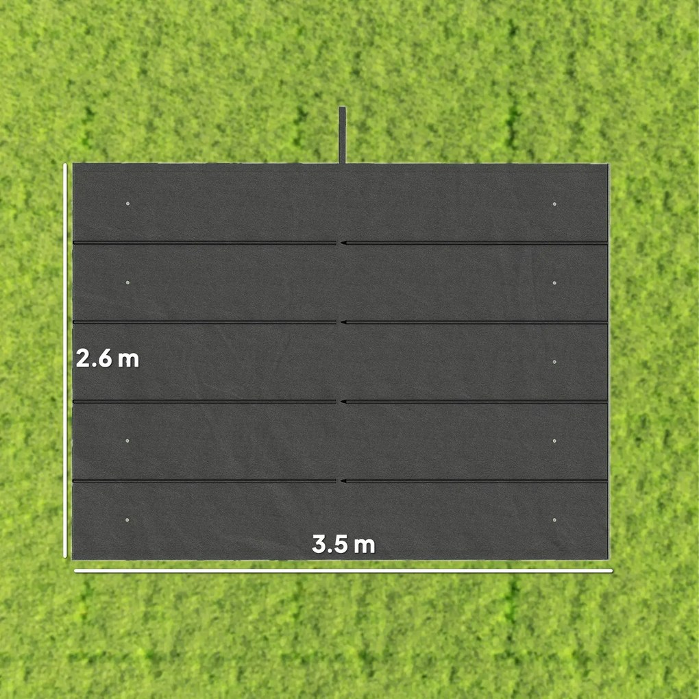 Telo di Ricambio per Pergola da Giardino 350x260 cm in Poliestere Grigio Scuro...