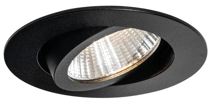 Faretto da incasso nero 6,8 cm con LED 545 lm dimmerabile IP65 - Gaius
