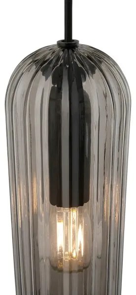 Nordlux - Lampadario a sospensione su cavo MIELLA 3xE27/25W/230V nero/fumé