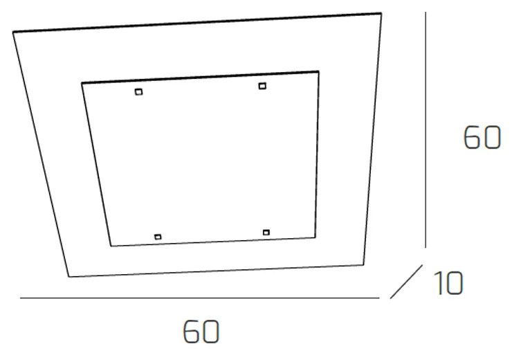 Plafoniera Moderna Tray Metallo E Vetro Bianco 4 Luci E27