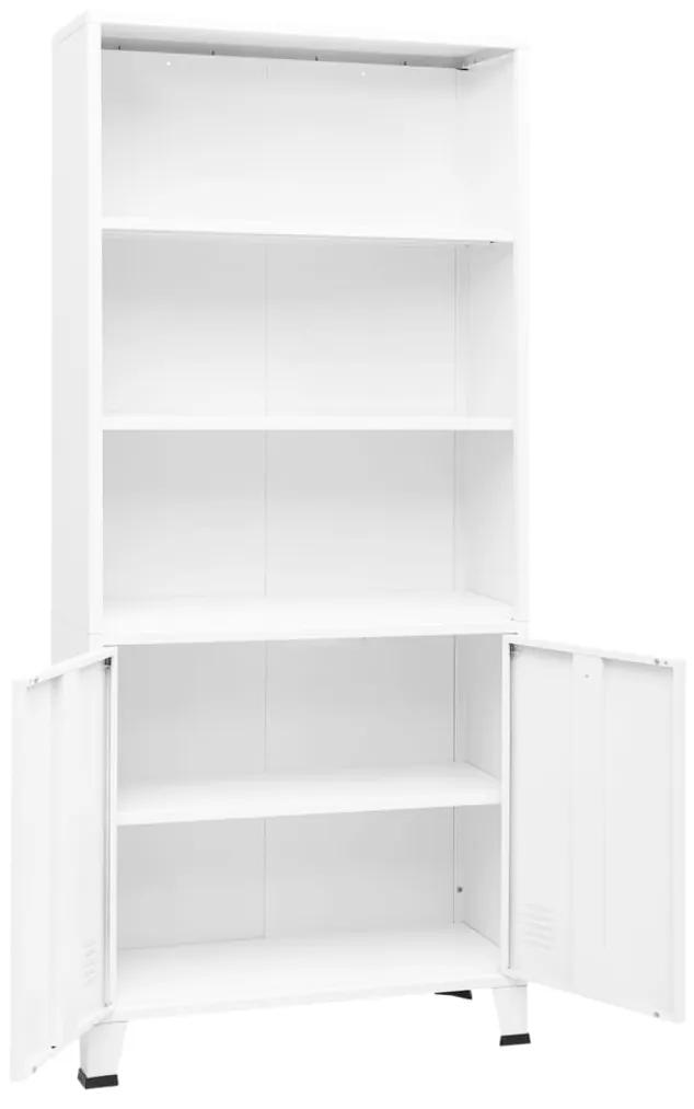 Libreria industriale bianca 80x32x180 cm in acciaio