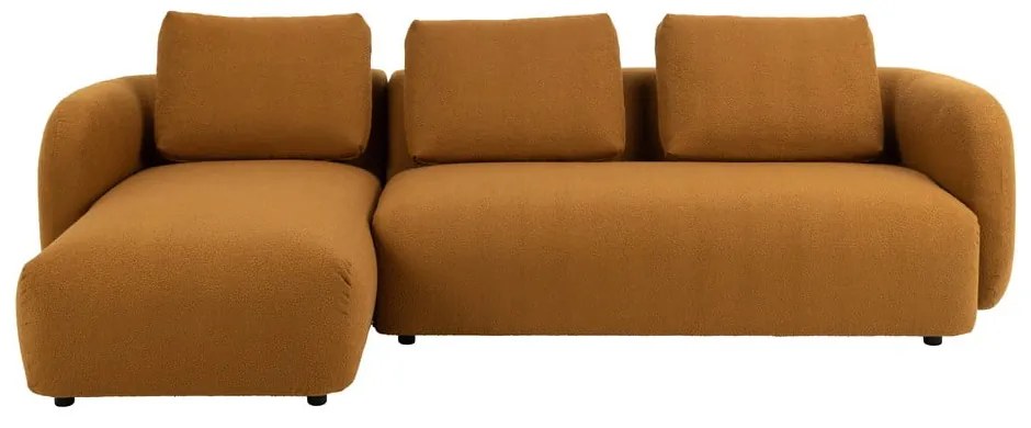 Divano angolare in tessuto bouclé color senape (angolo sinistro) Imola - Bonami Selection