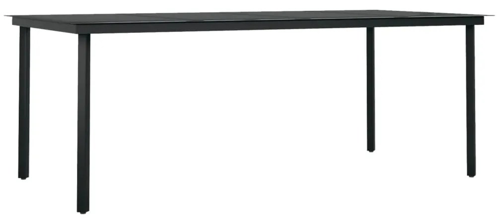 Set mobili da pranzo da giardino 9 pz con cuscini nero