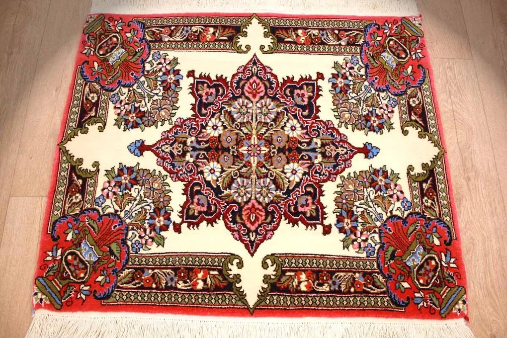 Ghom Tappeto 80 x 70 (Iran) Annodato A Mano