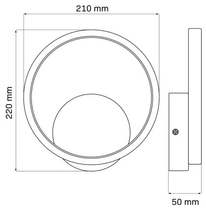 Applique a LED ROMAN LED/11,5W/230V 4000K nero