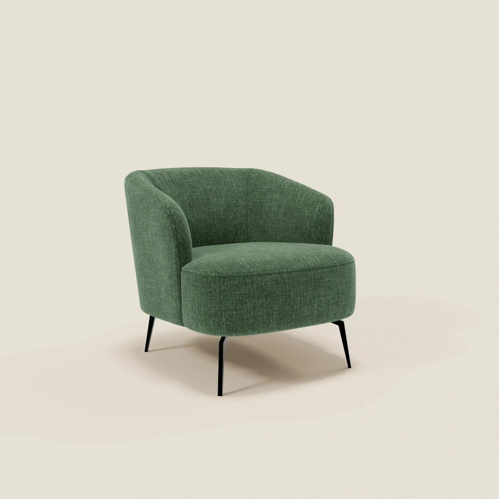 Renoa Poltroncina dall'eleganza moderna in tessuto smacchiabile T24 verde oliva