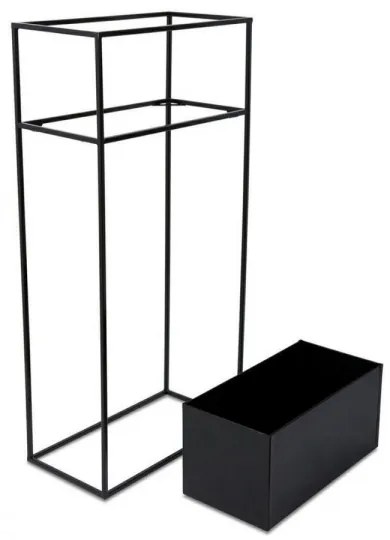 Portafiori 90x44 cm nero