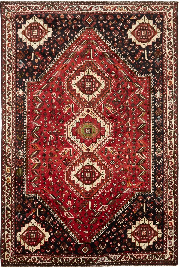 Shiraz Tappeto persiano 260 x 170 Rosso (Iran) Annodato A Mano