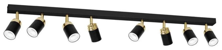 Faretto RENO 8xGU10/8W/230V nero/oro
