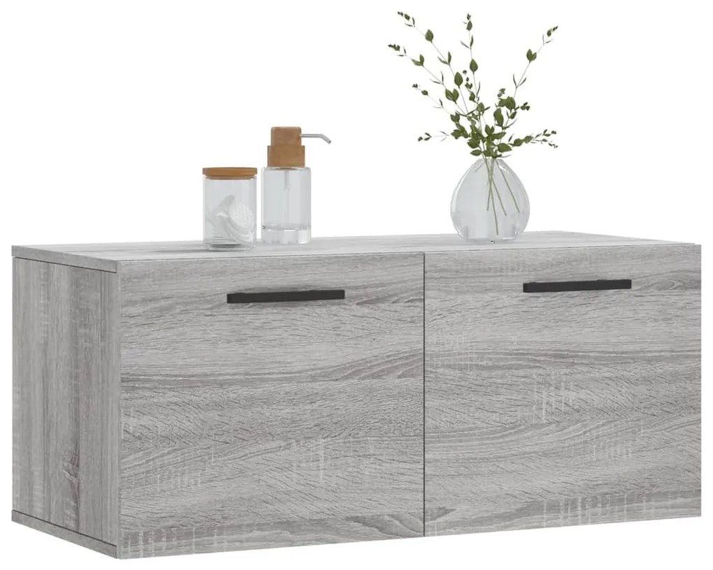 Mobile a parete grigio sonoma 80x36,5x35cm in legno multistrato