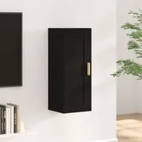 Armadietto a Muro Nero 35x34x90 cm in Legno Multistrato 812466