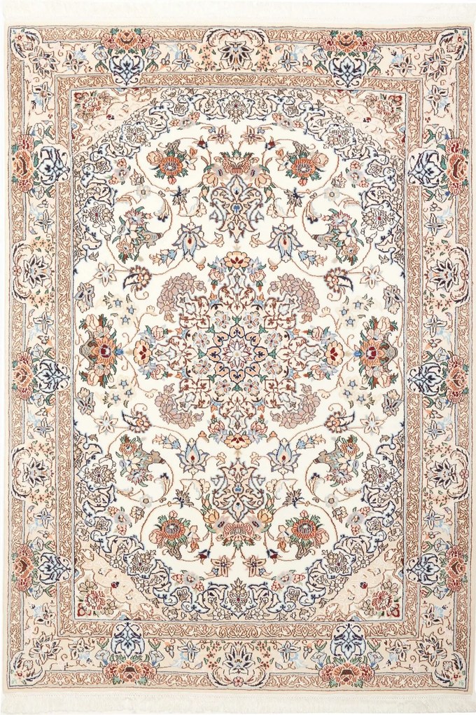 Nain Tappeto 200x140 Beige (Iran) Annodato A Mano