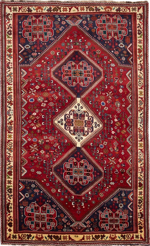 Shiraz Tappeto persiano 180x290 Rosso (Iran) Annodato A Mano