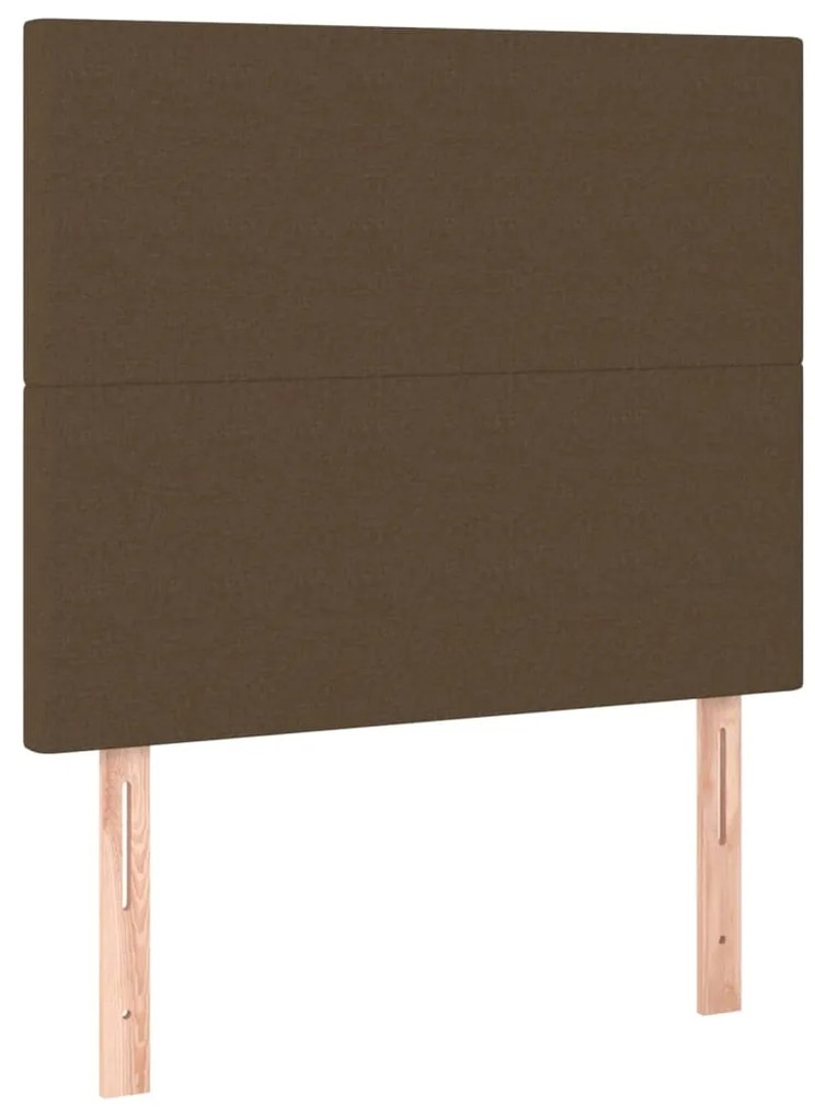 Giroletto a molle con materasso marrone scuro 90x200 cm tessuto