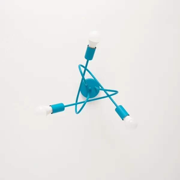 Lampadario a incasso per bambini con LED OXFORD 3xE27/15W/230V Blu