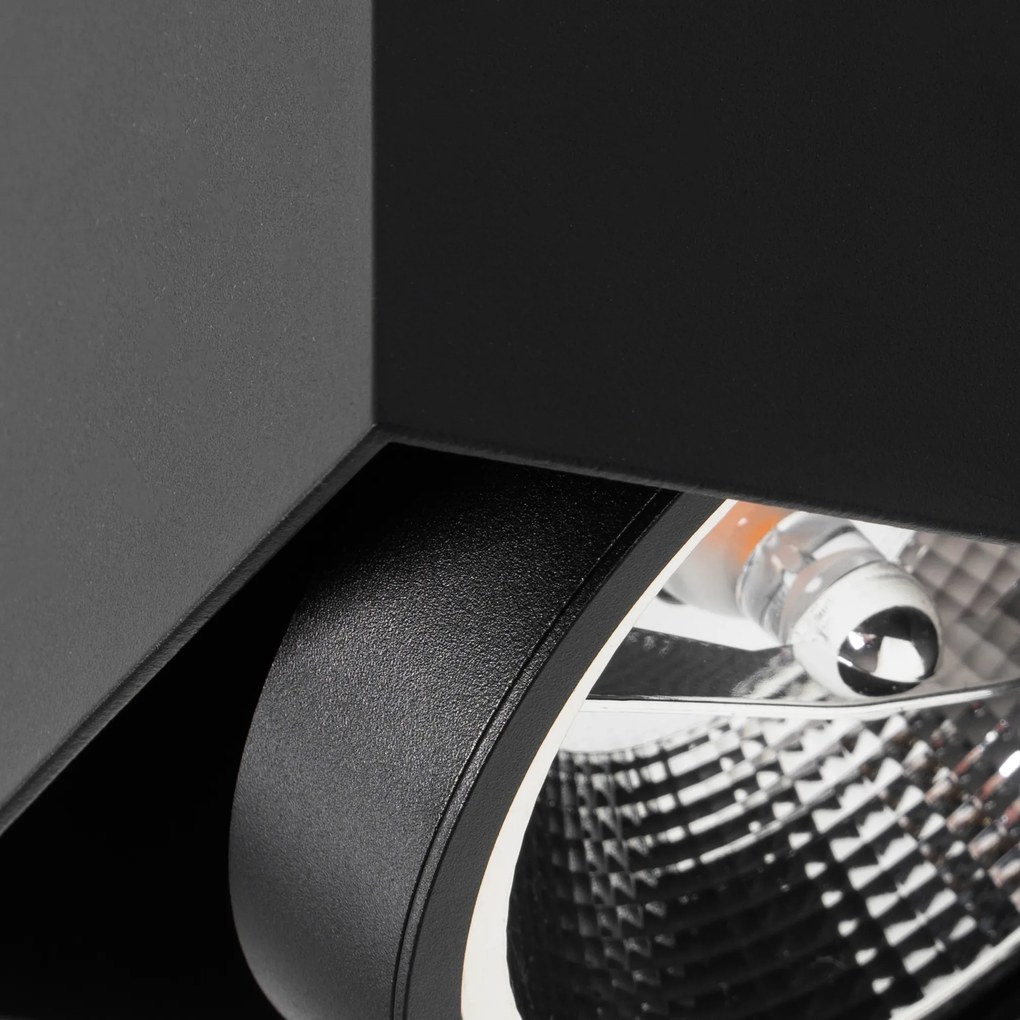 Faretto di design nero quadrato AR111 - Box