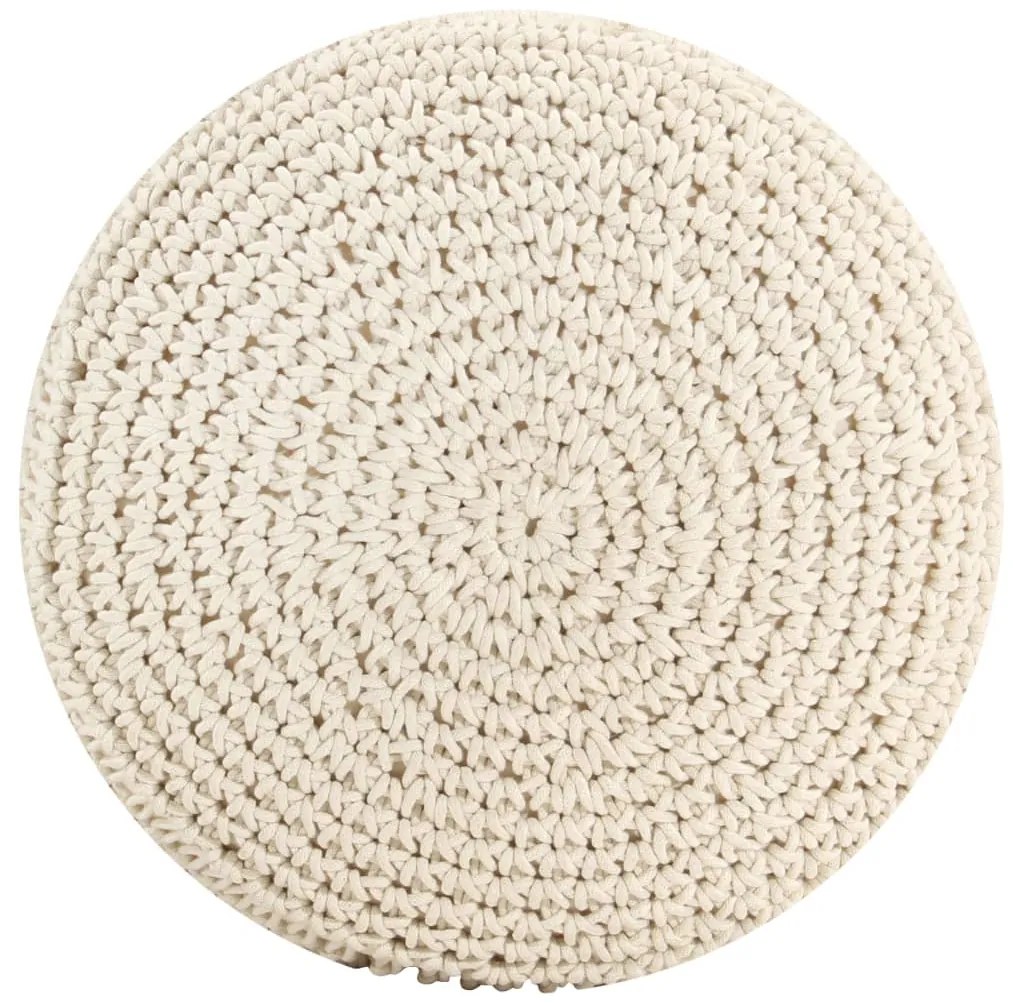 Pouf lavorato a mano in macramé 45x30 cm in cotone