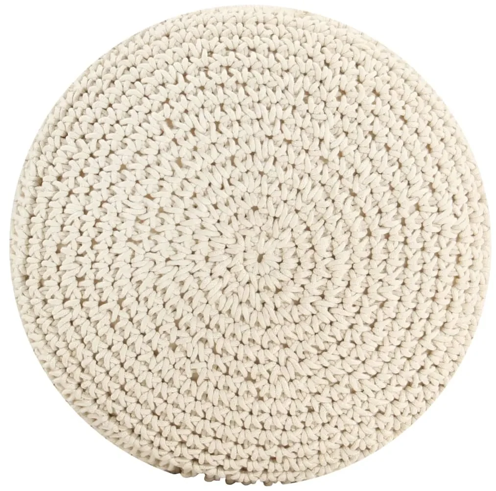 Pouf lavorato a mano in macramé 45x30 cm in cotone
