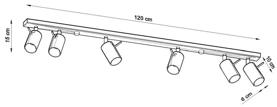 Apparecchio da soffitto bianco 6L Etna - Nice Lamps