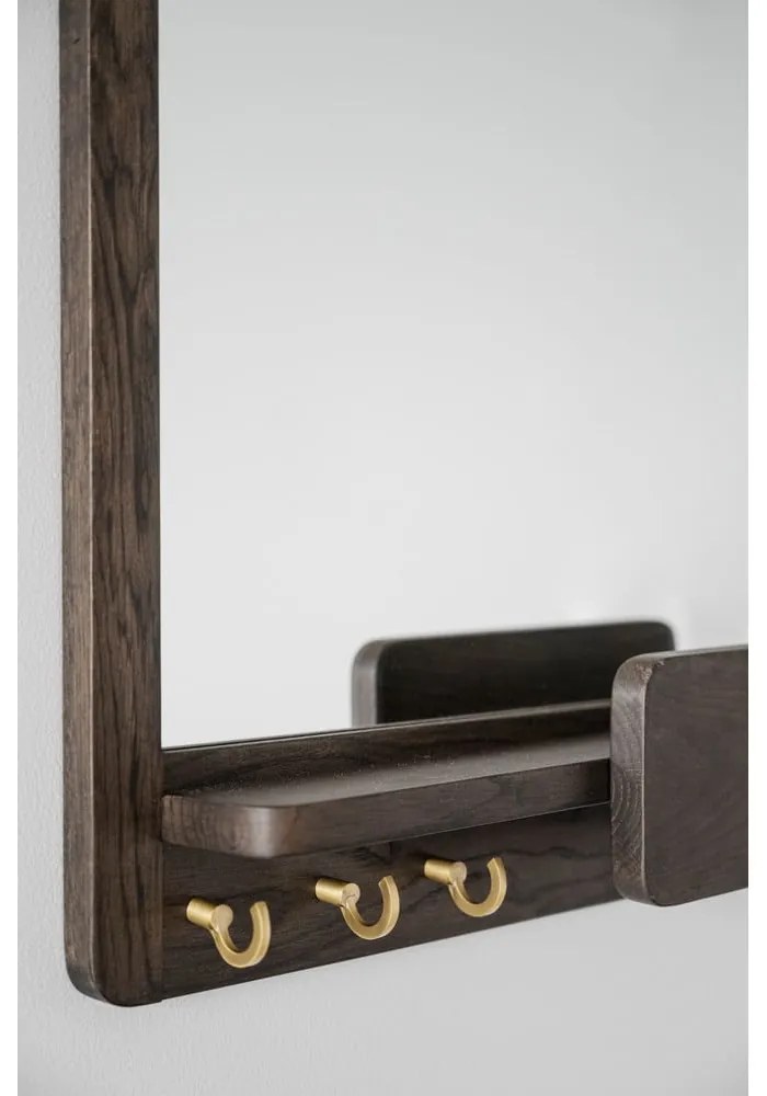 Specchio da parete con mensola con cornice in legno 45x60 cm Inverness - Rowico