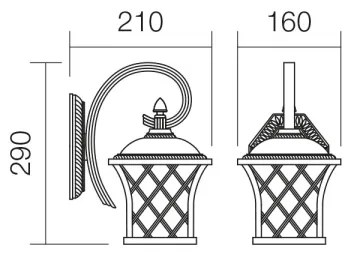 Redo 9951 - Applique da esterno BREMEN 1xE27/42W/230V IP23 oro/patina
