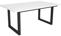 Tavolo da pranzo 8 posti 167x90 cm con gambe in legno design moderno colore Bianco e Nero