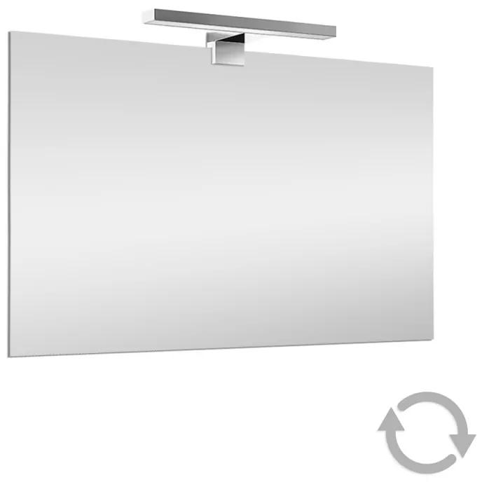 Specchio bagno 70x90 cm reversibile con luce LED naturale