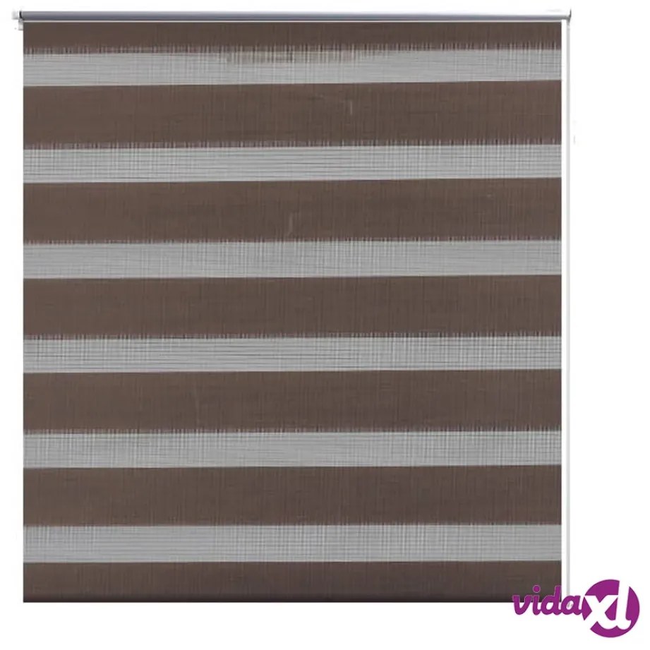 vidaXL Tenda a rullo oscurante zebra 120x175 cm caffé