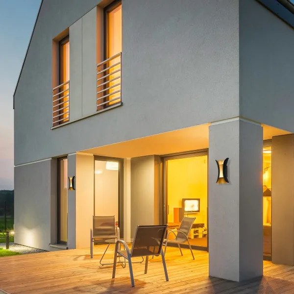 ITALUX PL-356-M BK+GD - Lampada da parete esterna DANTE LED 10W 230V 20 cm