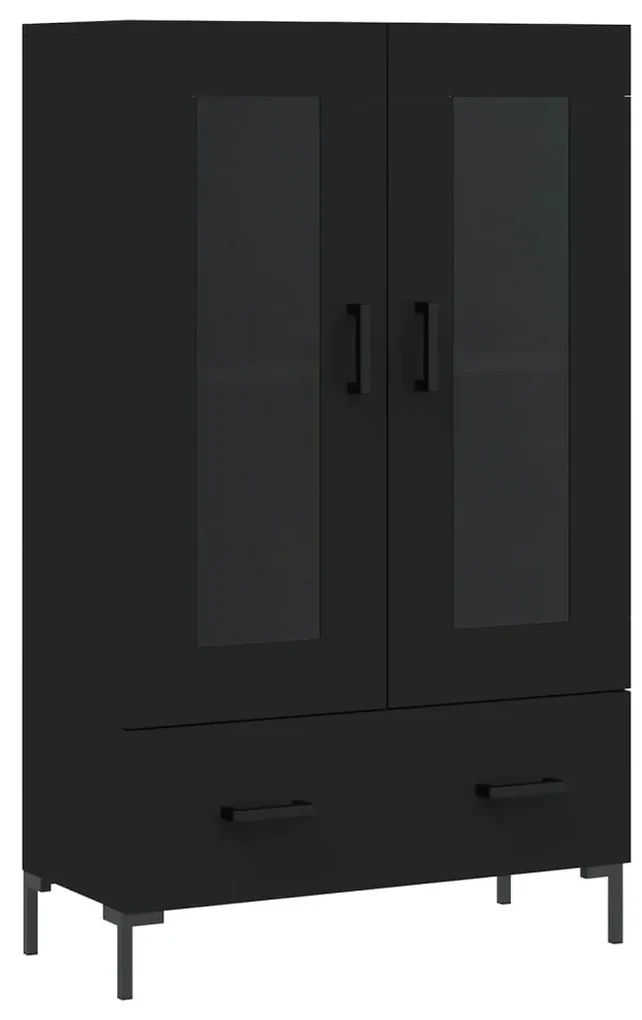 Credenza nera 69,5x31x115 cm in legno multistrato