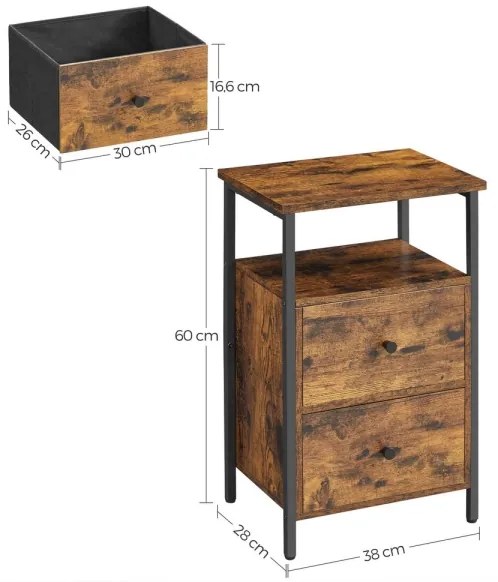 Comodino ARIN marrone/nero