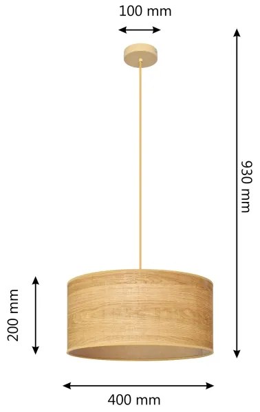 Lampadario a sospensione con filo ALBA 1xE27/15W/230V diametro 40 cm marrone