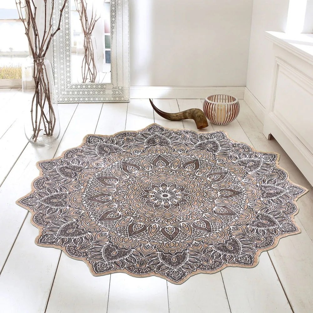 Tappeto Makissa, ⌀ 80 cm Kave - Vitaus