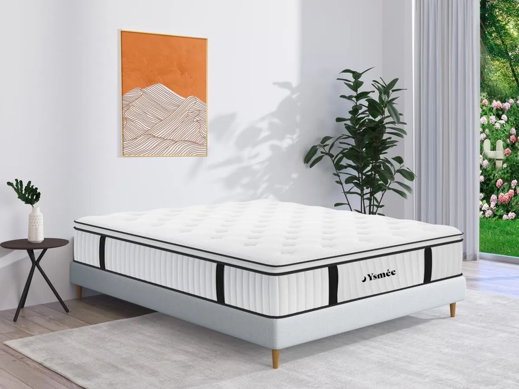 Materasso matrimoniale a molle insacchettate e topper integrato 180 x 200 cm - AMERICAN DREAM di YSMÉE