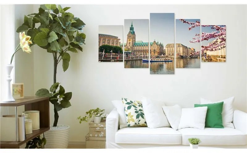 Quadro Spring in Hamburg  Colore Beige, Dimensioni e Misure 100x50