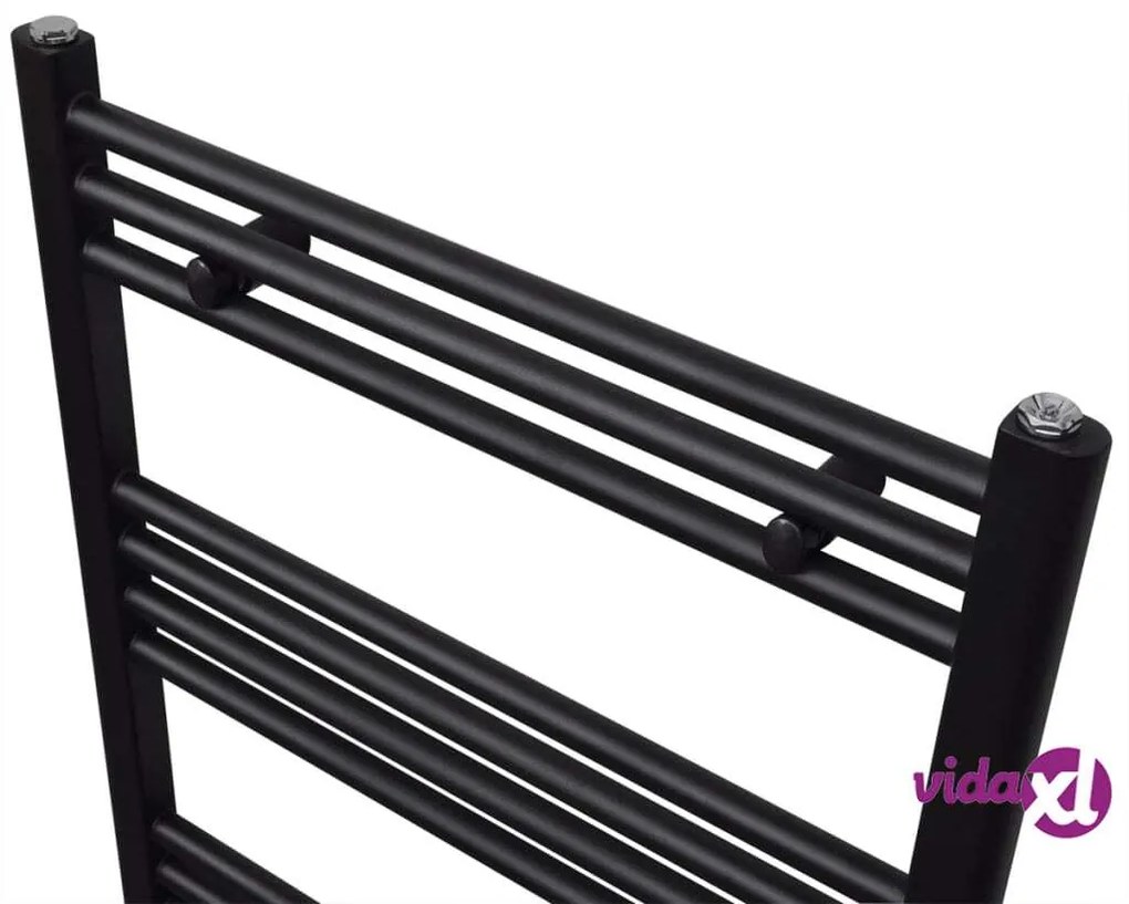 vidaXL Radiatore Centrale Portasciugamano Dritto Nero 480 x 480 mm