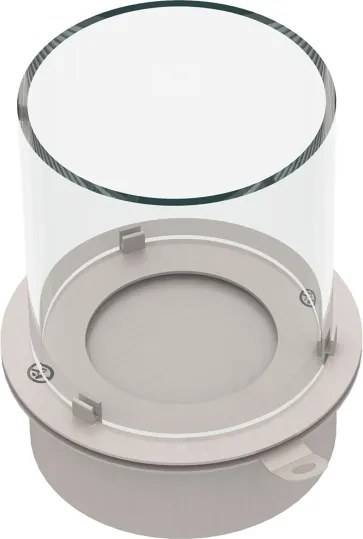 Bruciatore tondo con vetro per camino a bioetanolo biocamino inox 3 lt d.30