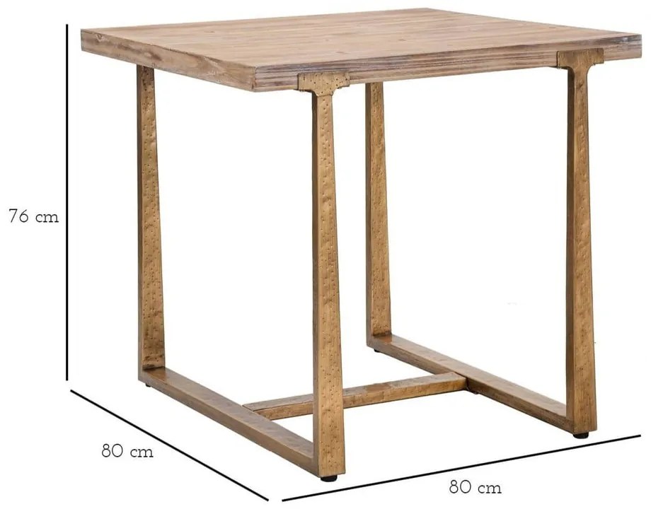 Tavolo da pranzo in colore naturale 80x80 cm Ankara - Mauro Ferretti