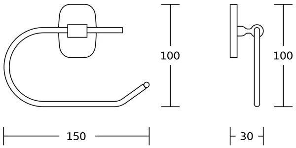 Aqualine - Porta carta igienica RUMBA cromo lucido