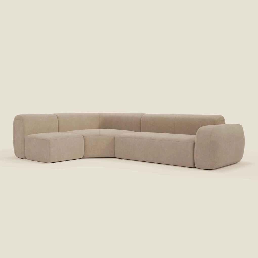 BonBon divano angolare componibile e modulare - tessuto smacchiabile T23 beige