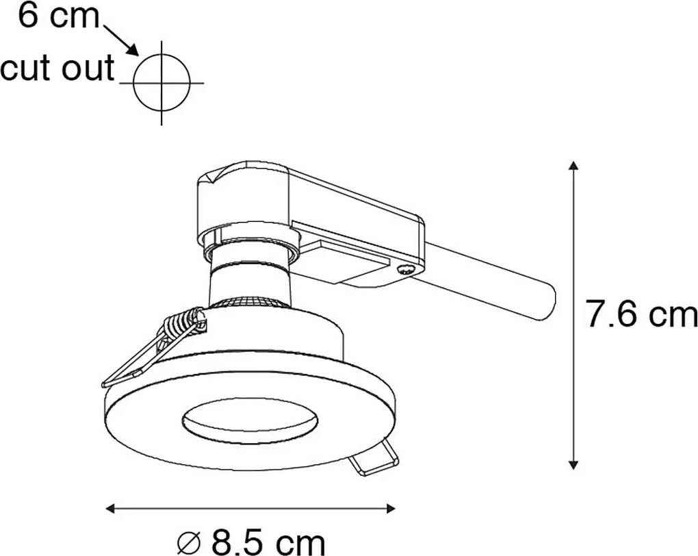Faretto da incasso per bagno intelligente bianco incl. Wi-Fi GU10 - Shed