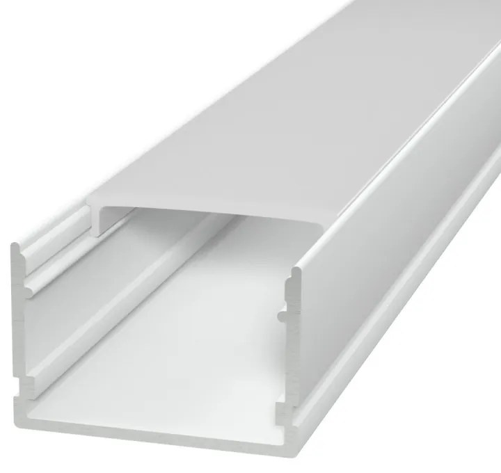 Profilo Lineare XL in Alluminio Bianco per 1-2 Strisce LED da 1m e 2m Selezionare la lunghezza Profilo 2 metro