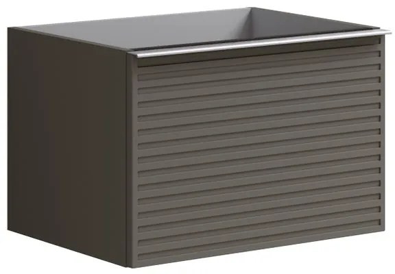 Mobile da bagno sotto lavabo Pixel stripes frontale grigio carbone e maniglia alluminio brillante laccato opaco L 60 x H 40 x P 45.5 cm 1 cassetto, lavabo non incluso